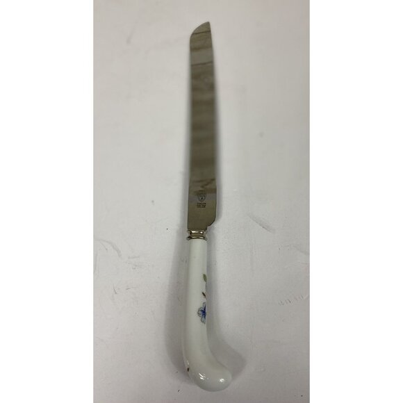 Prill Sheffield England Floral Cornflower Porcelain Handled Stainless Cake Knife - Picture 2 of 8